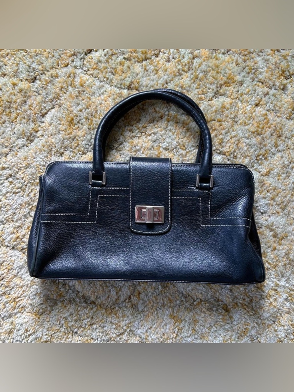 Black Leather Mini Handbag - Picture 3 of 6